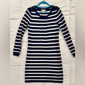 Banana Republic - Cashmere / Wool Navy & Ivory Striped Sweater Dress - Medium